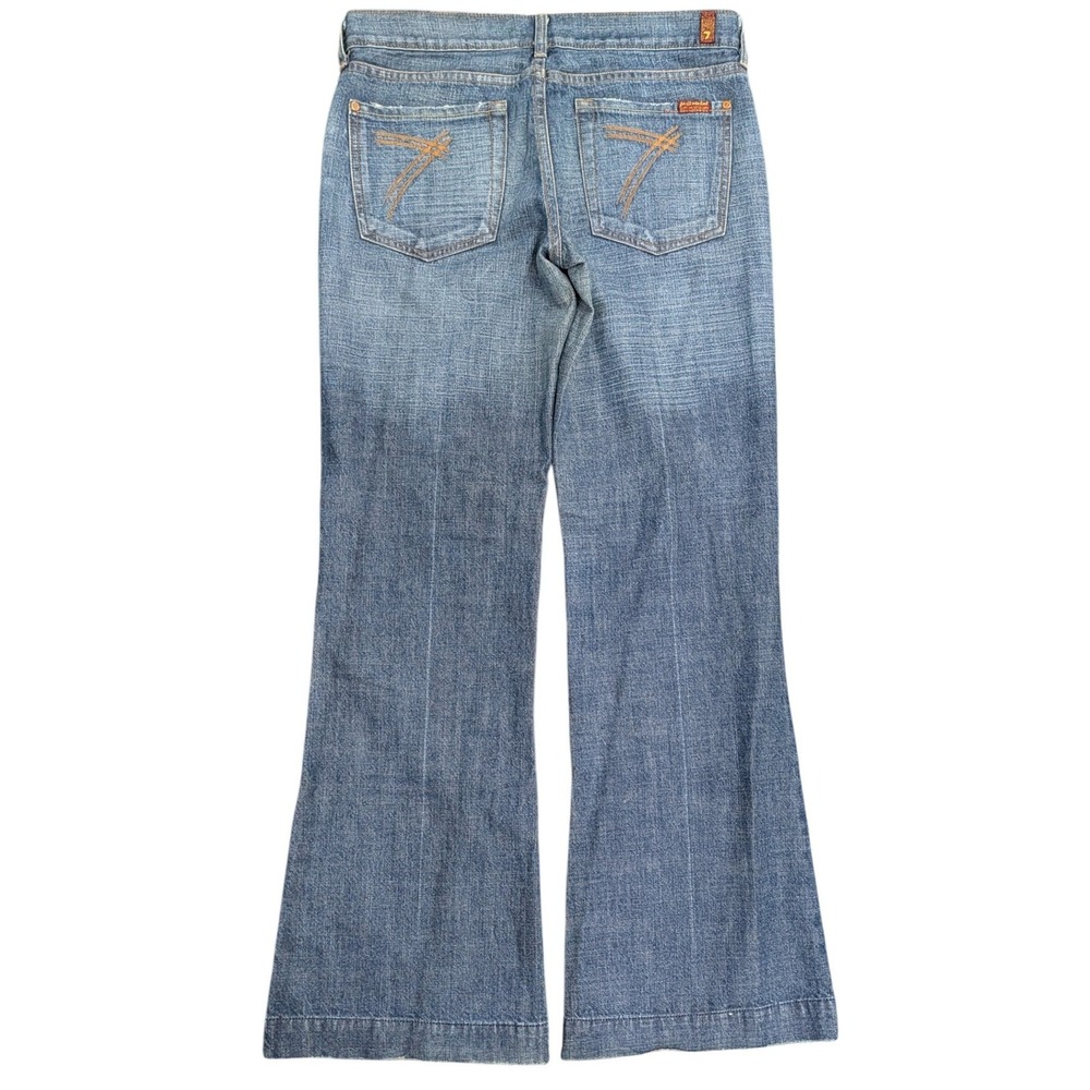 Vintage 7 For All Mankind Dojo Wide Leg Jeans Medium Wash Blue Denim- Size 30